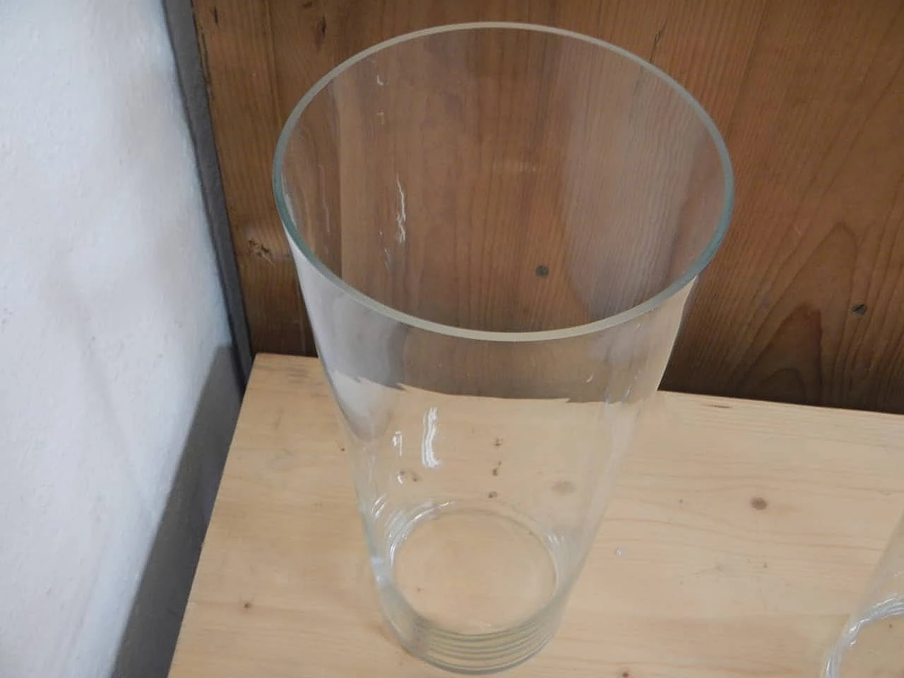 3 Vasi conici in vetro, anni '80 3