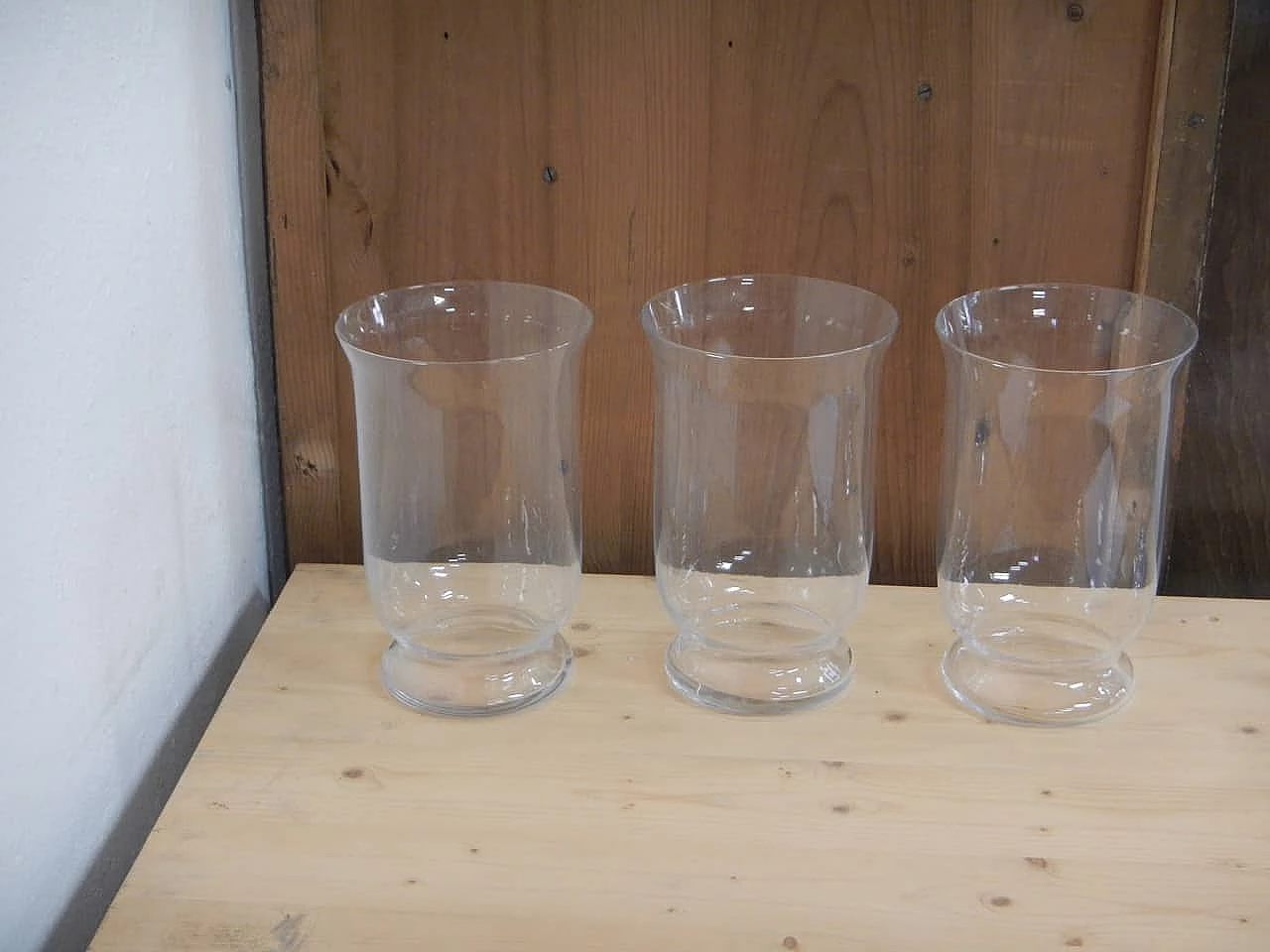 3 Glass vases, 1980s 1