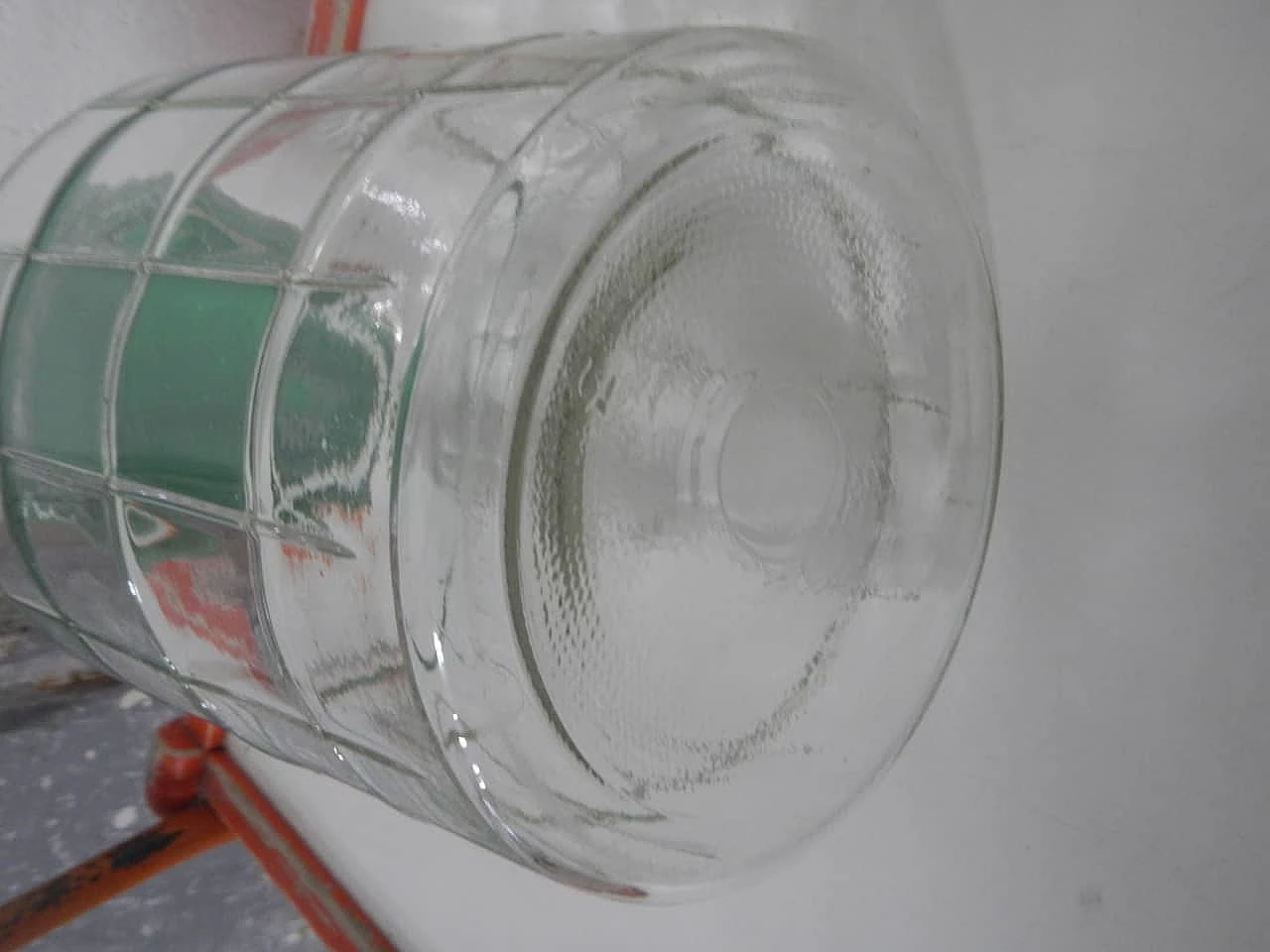 Pair of glass store jars with plastic caps, 1970s 6