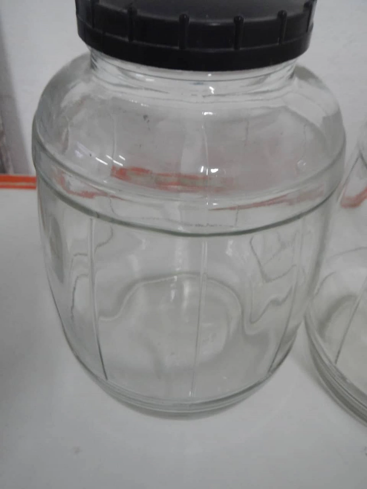 Pair of glass and plastic store jars by SAV Italia, 1970s 4