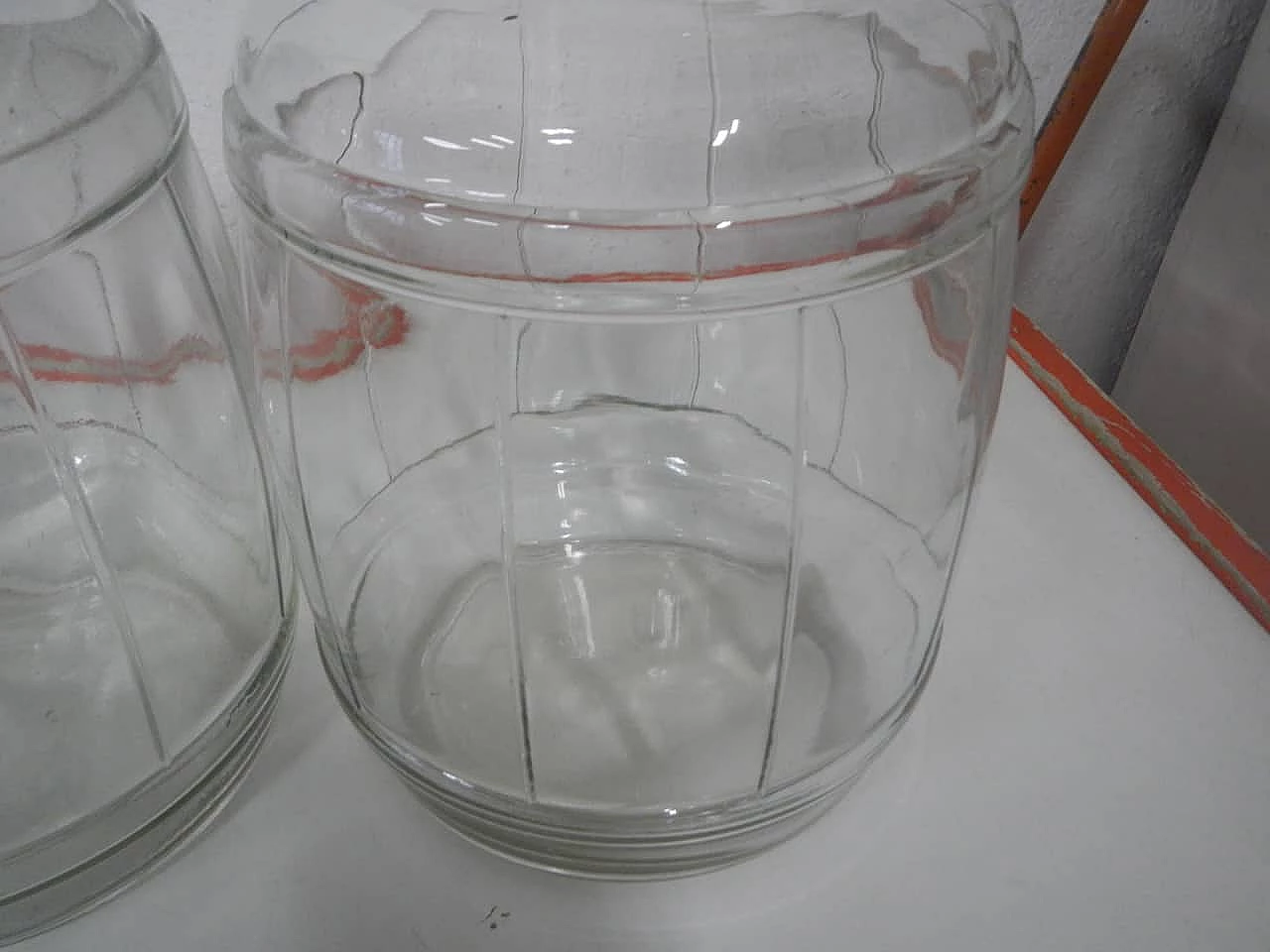 Pair of glass and plastic store jars by SAV Italia, 1970s 5