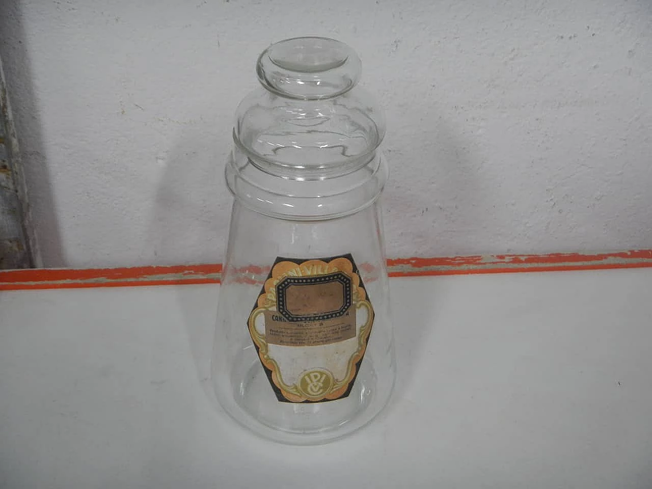 Vaso da negozio in vetro, anni '70 1