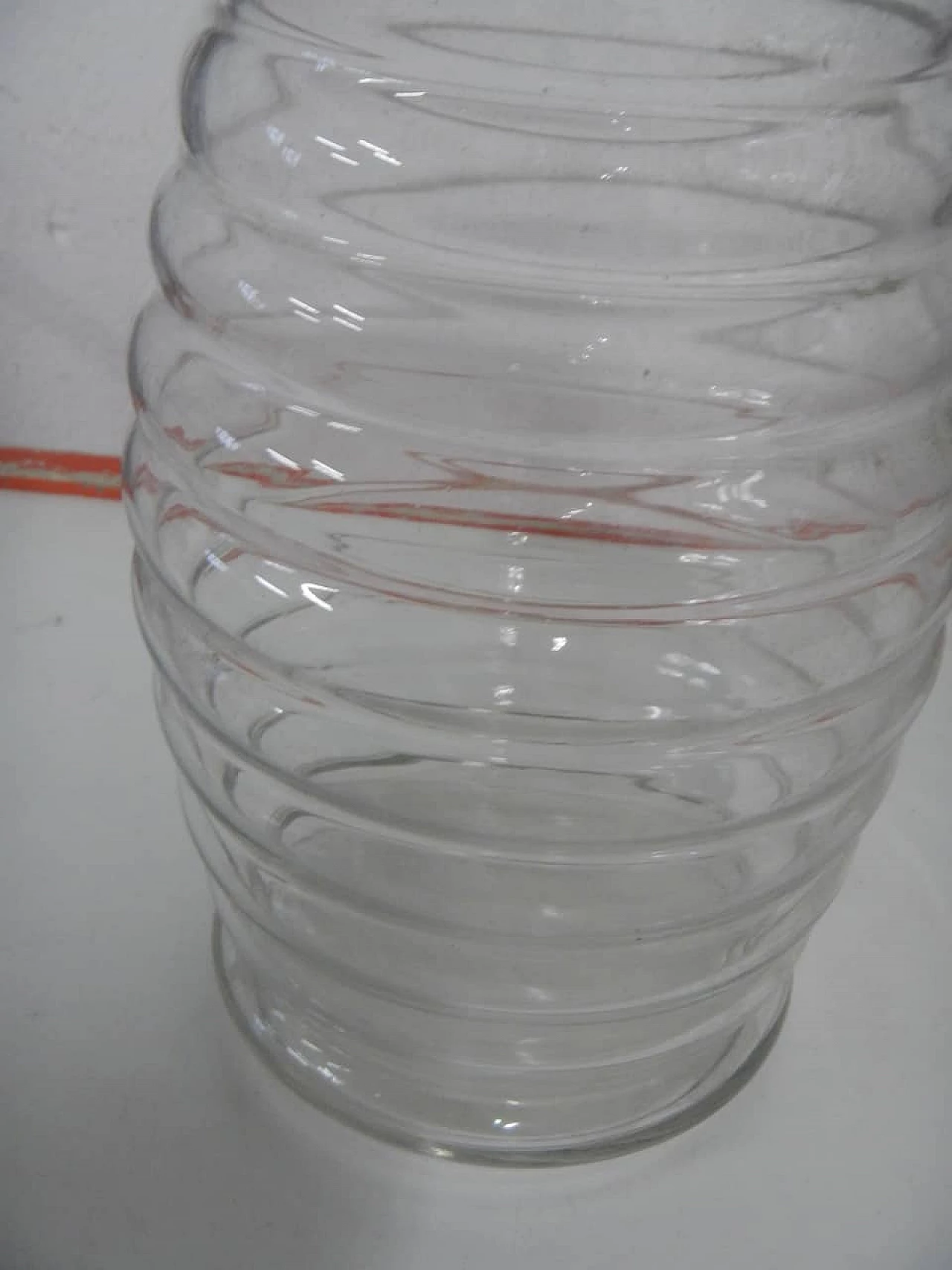 Glass shop vase with aluminium lid, 1970s 6