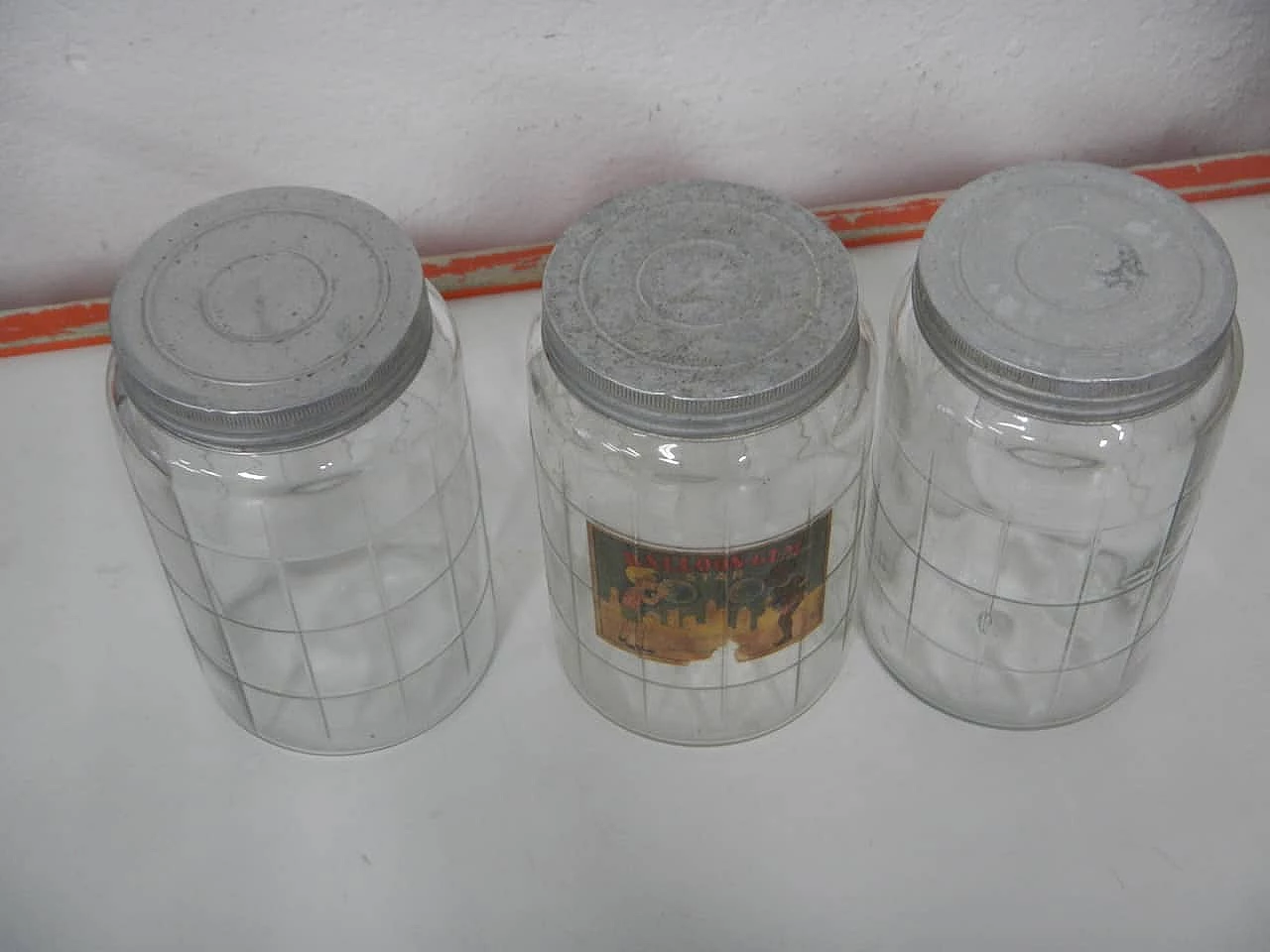 3 Glass candy jars, 1970s 2