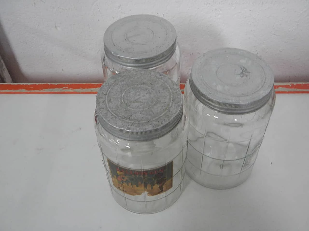 3 Glass candy jars, 1970s 3
