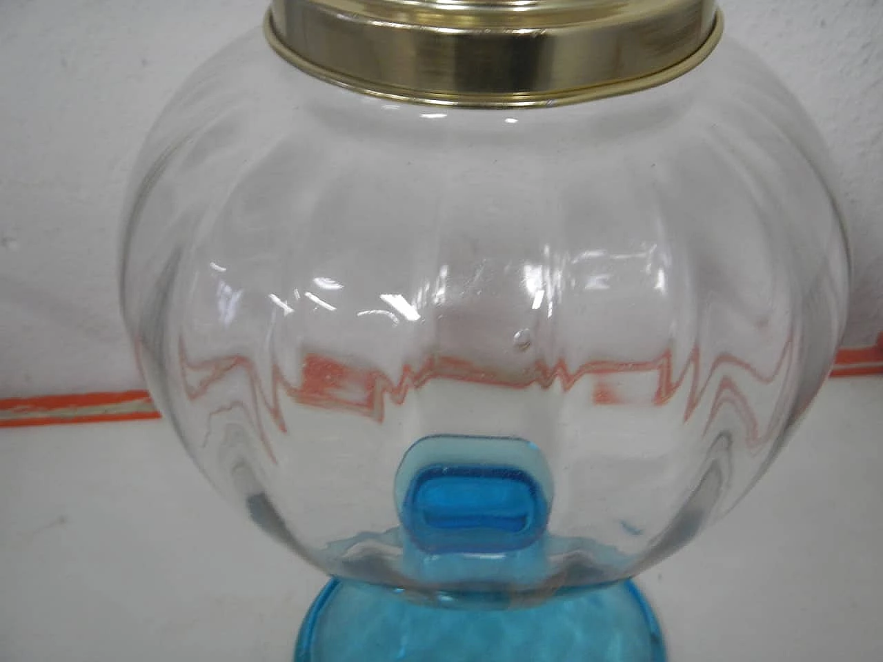 Glass vase with riser, 1970s 6