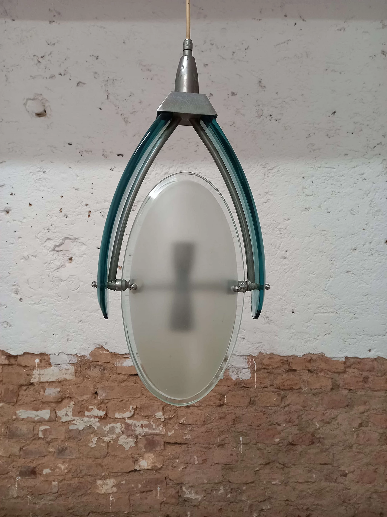 Lampadario in cristallo con vetri basculanti nello stile di Max Ingrand, anni '60 9