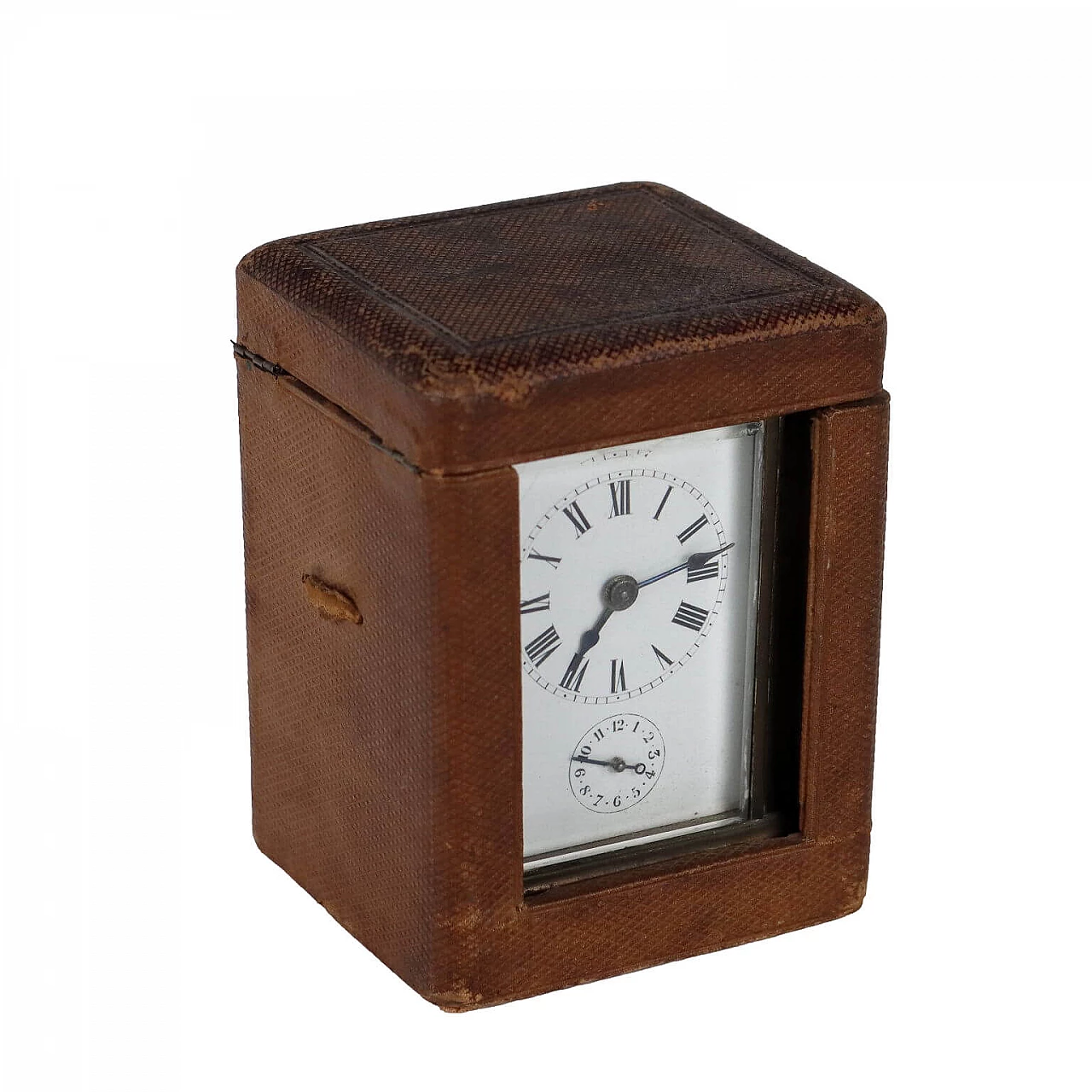 Bronze travel clock with case, late 19th century 1