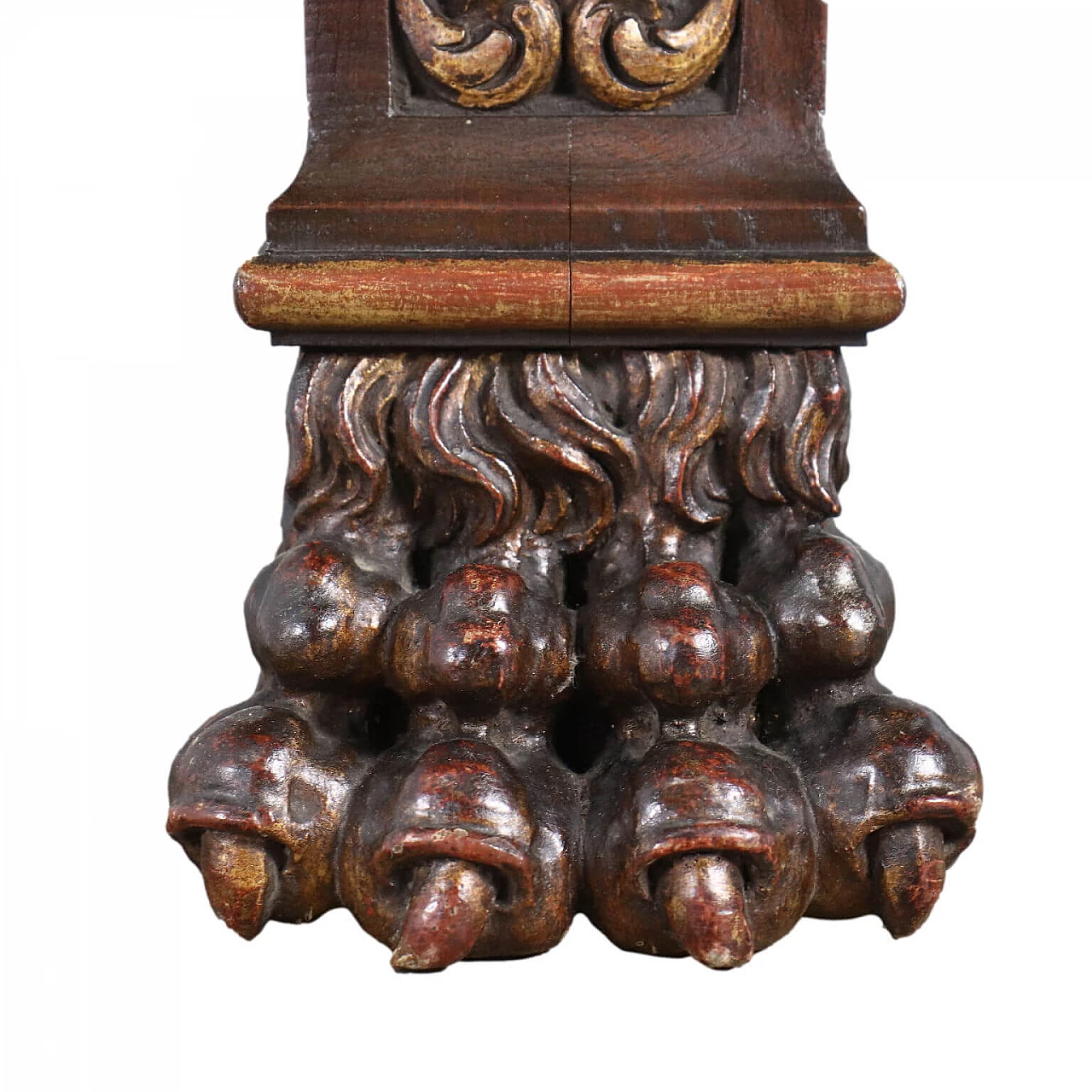 Neoclassical oak console table with breccia top, 19th century 9