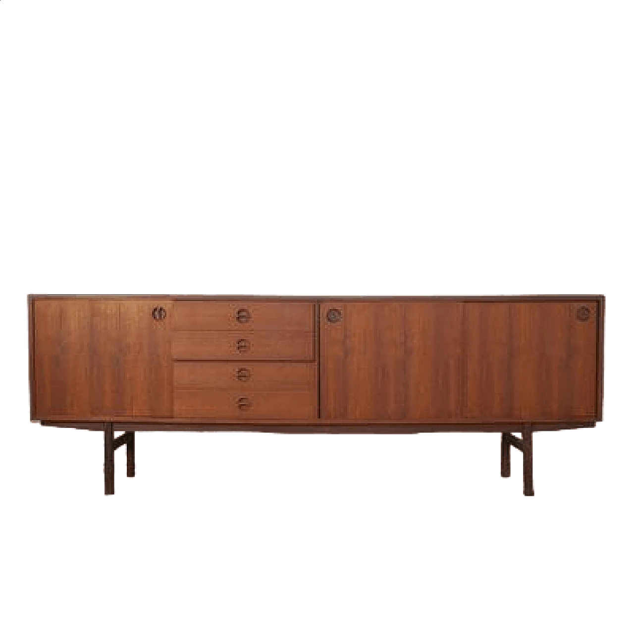 Credenza in noce con ante scorrevoli di Peter Hvidt, anni '60 13