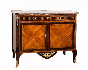 Napoleon III sideboard in exotic wood with red marble top France, 19th century