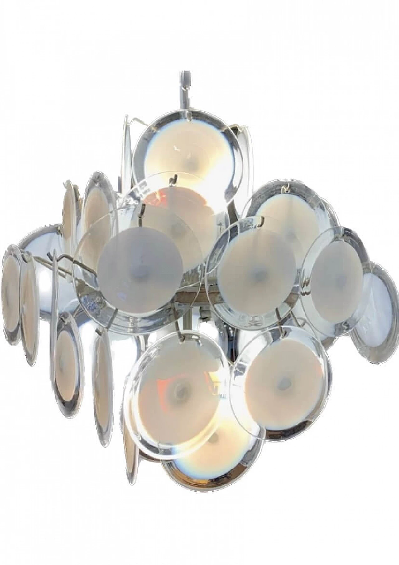 Chandelier with Murano glass disks by Vistosi, 1970s 14
