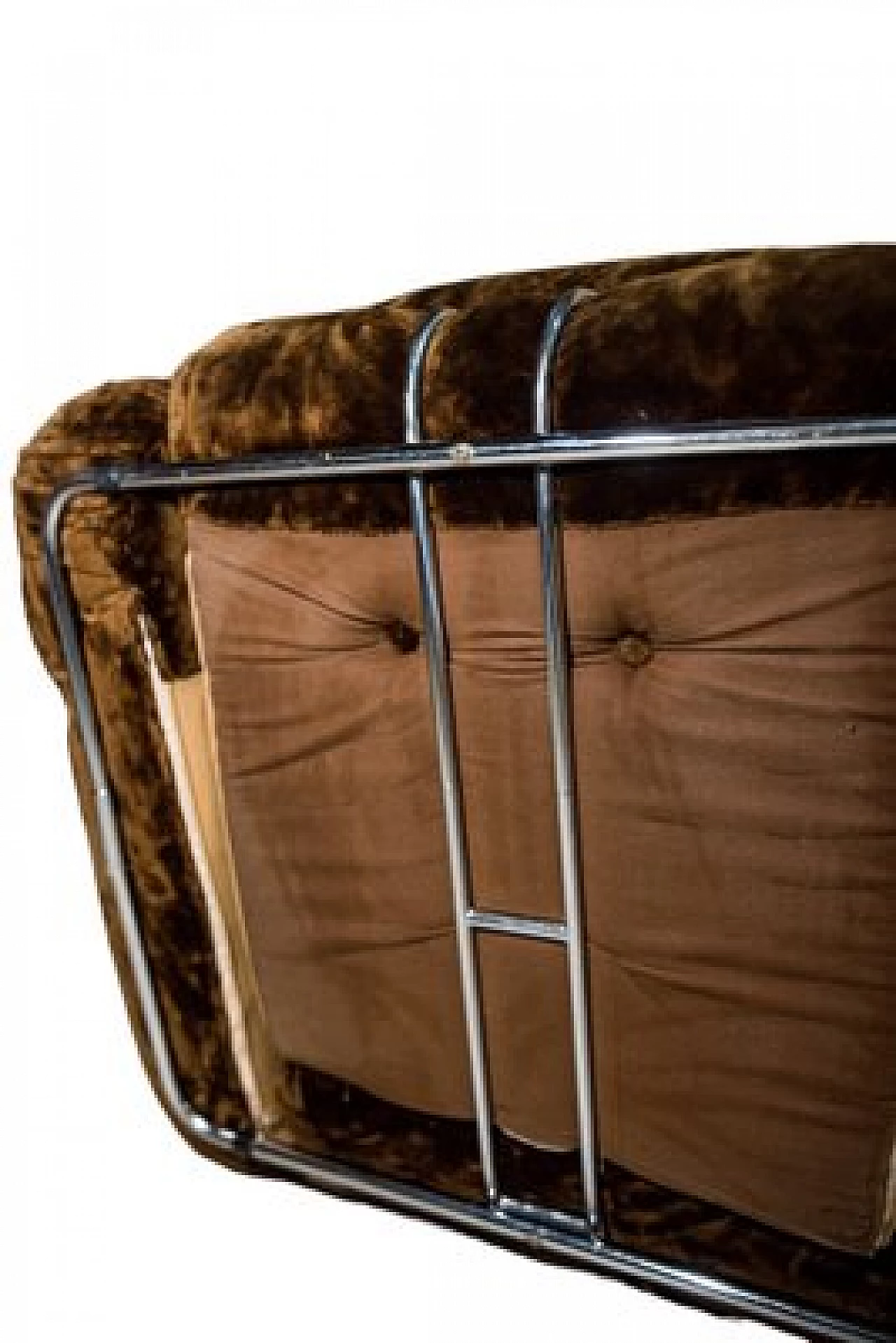 Pair of Okay armchairs in coffee-coloured velvet by Adriano Piazzesi, 1970s 5