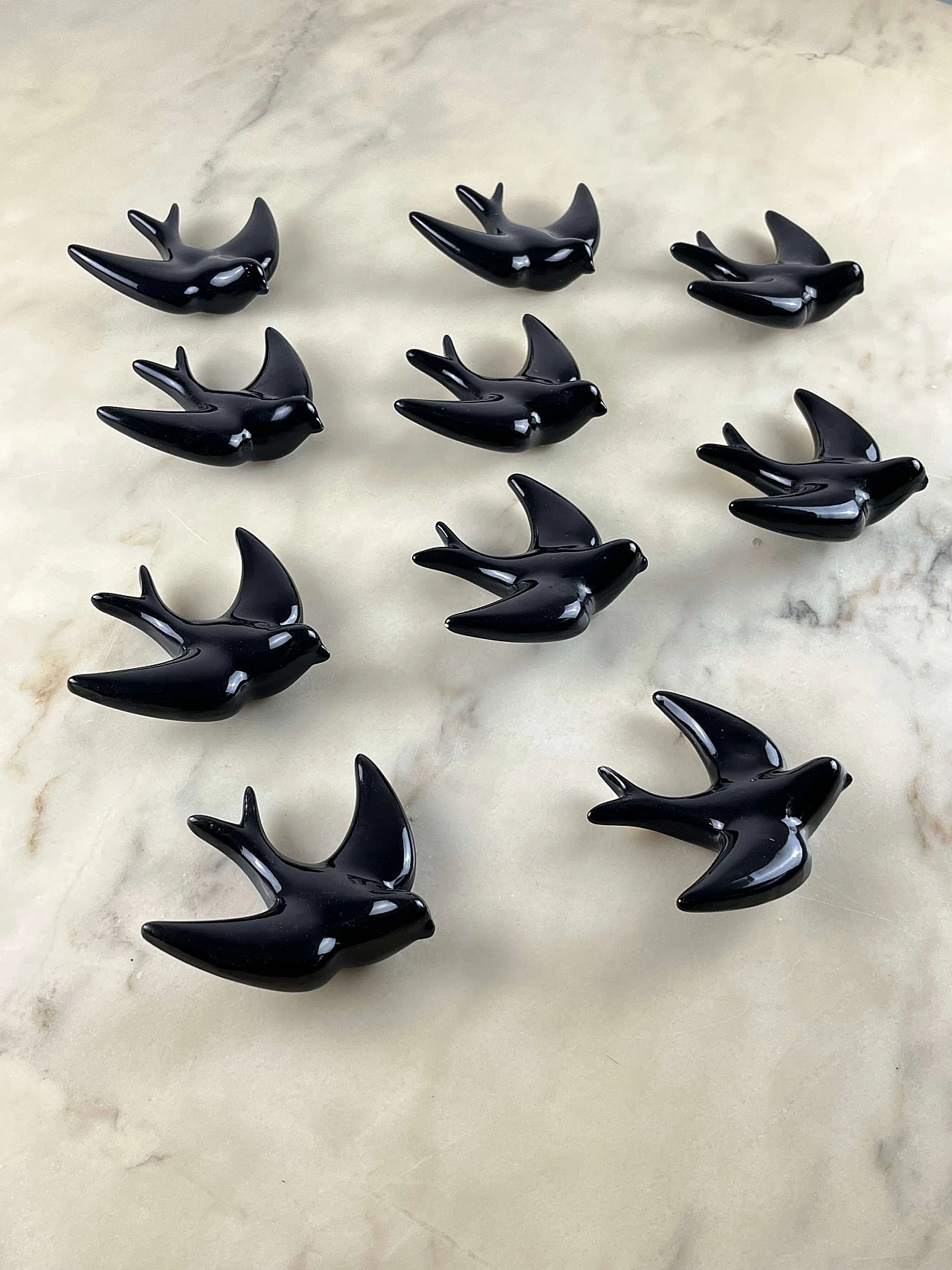 10 Glazed terracotta swallows, 1960s 5