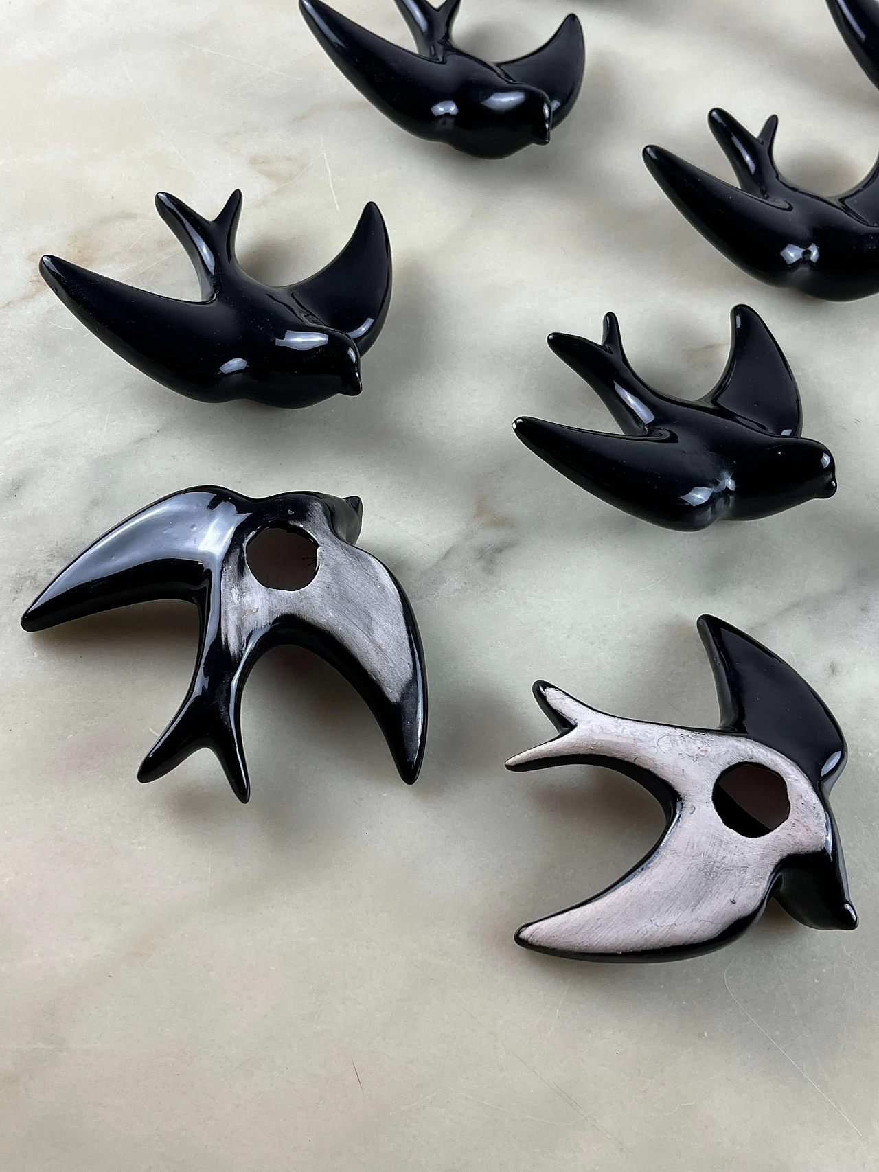 10 Glazed terracotta swallows, 1960s 7