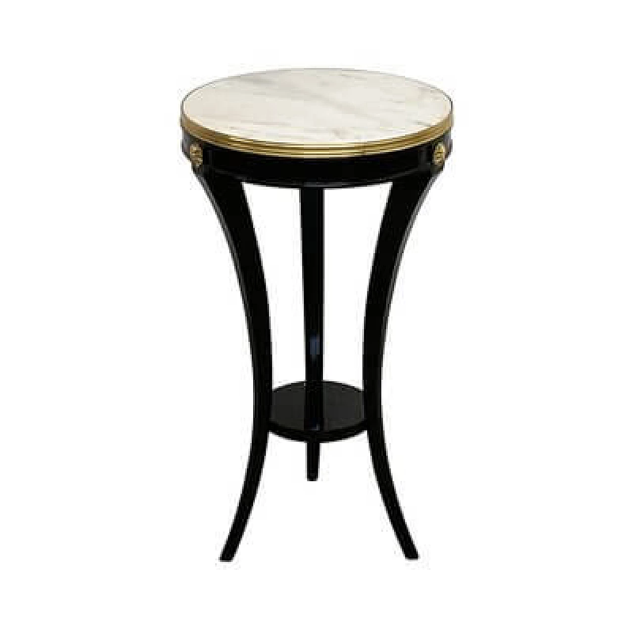 Pair of wooden side tables with marble top, 1990s 2