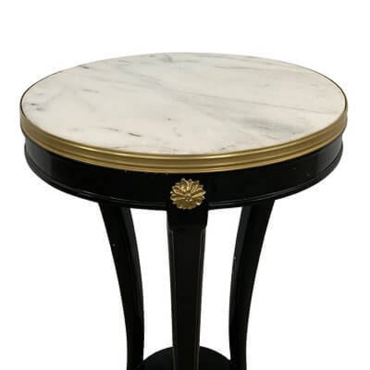 Pair of wooden side tables with marble top, 1990s 3