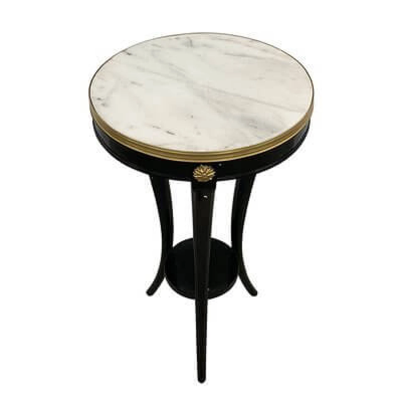Pair of wooden side tables with marble top, 1990s 4