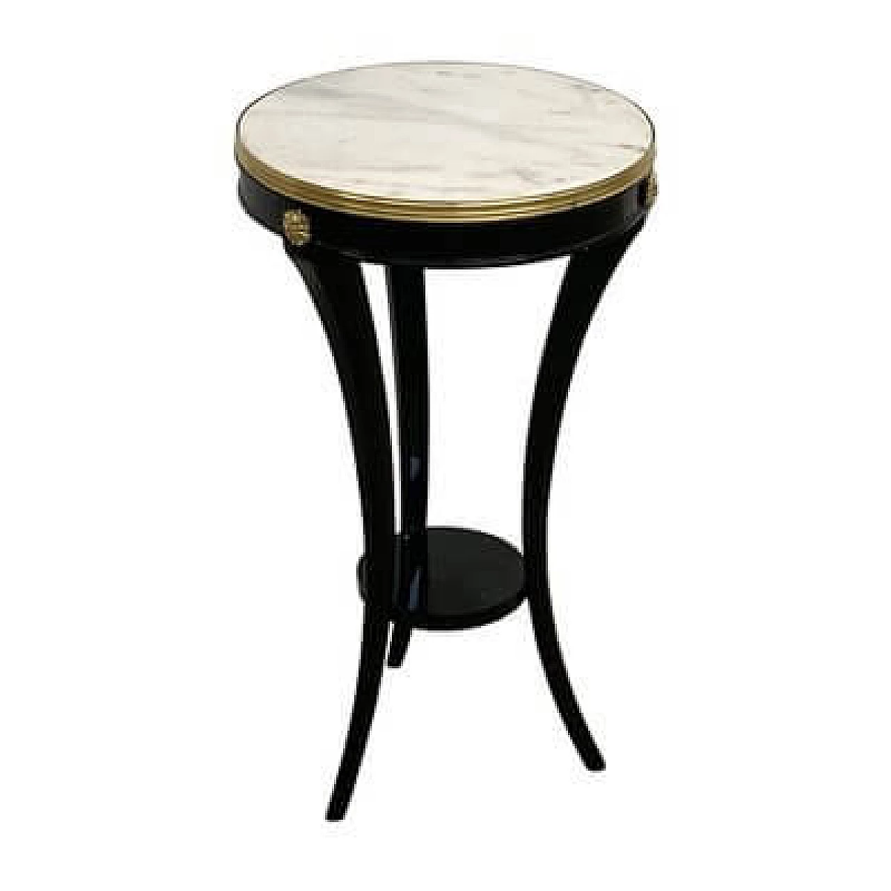 Pair of wooden side tables with marble top, 1990s 5