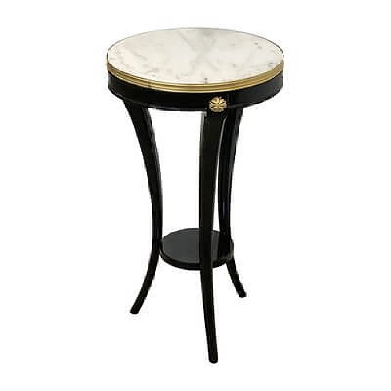 Pair of wooden side tables with marble top, 1990s 6