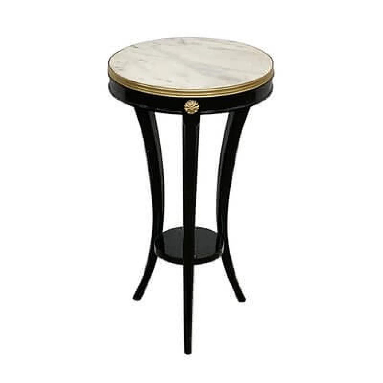 Pair of wooden side tables with marble top, 1990s 7