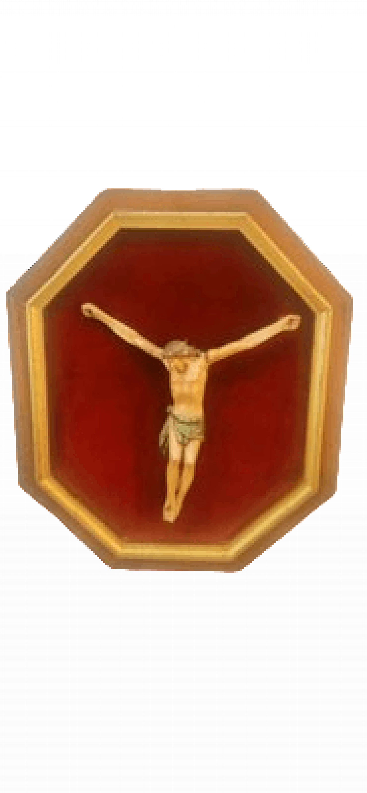 Wood crucified Christ on panel, 19th century 14