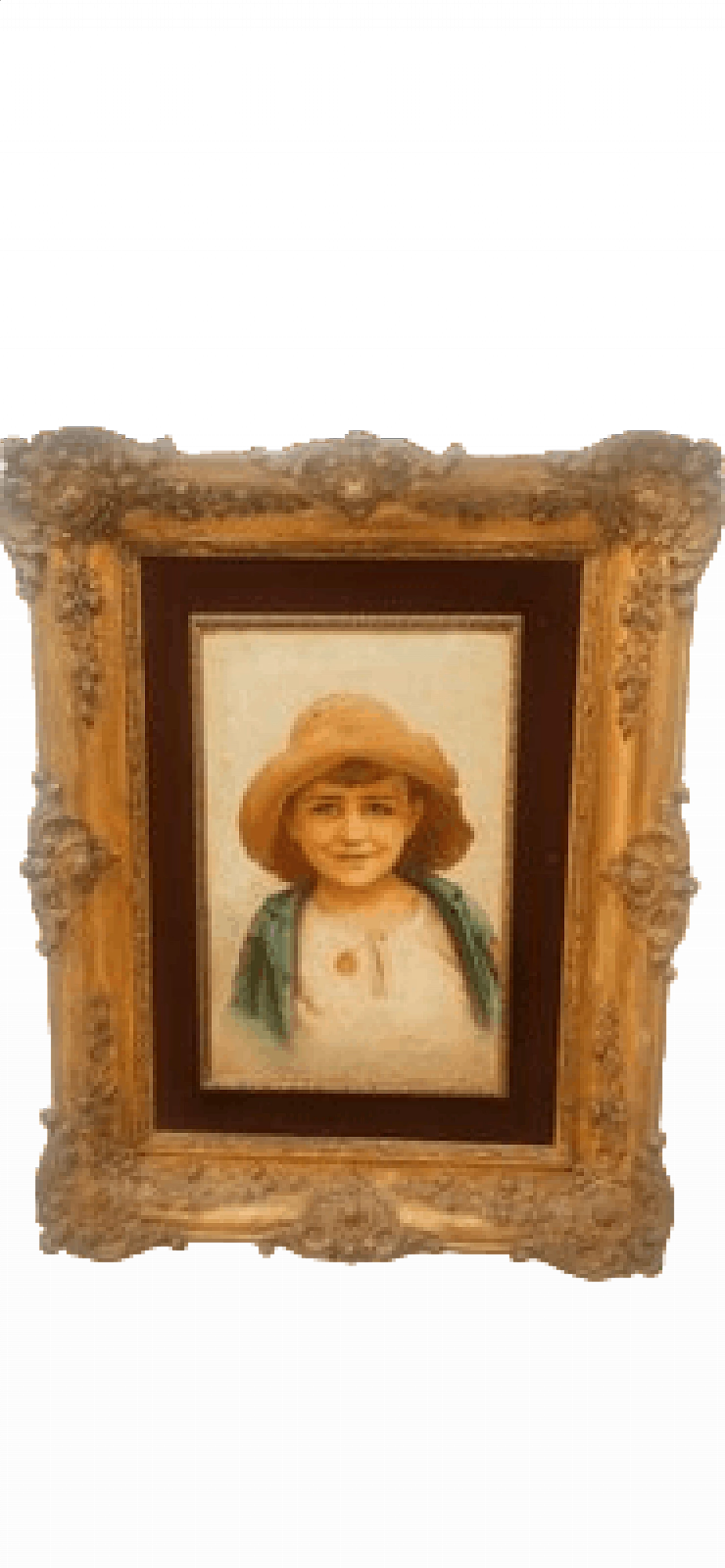L. De Luca, ritratto di ragazza, dipinto a olio su tela, '800 6