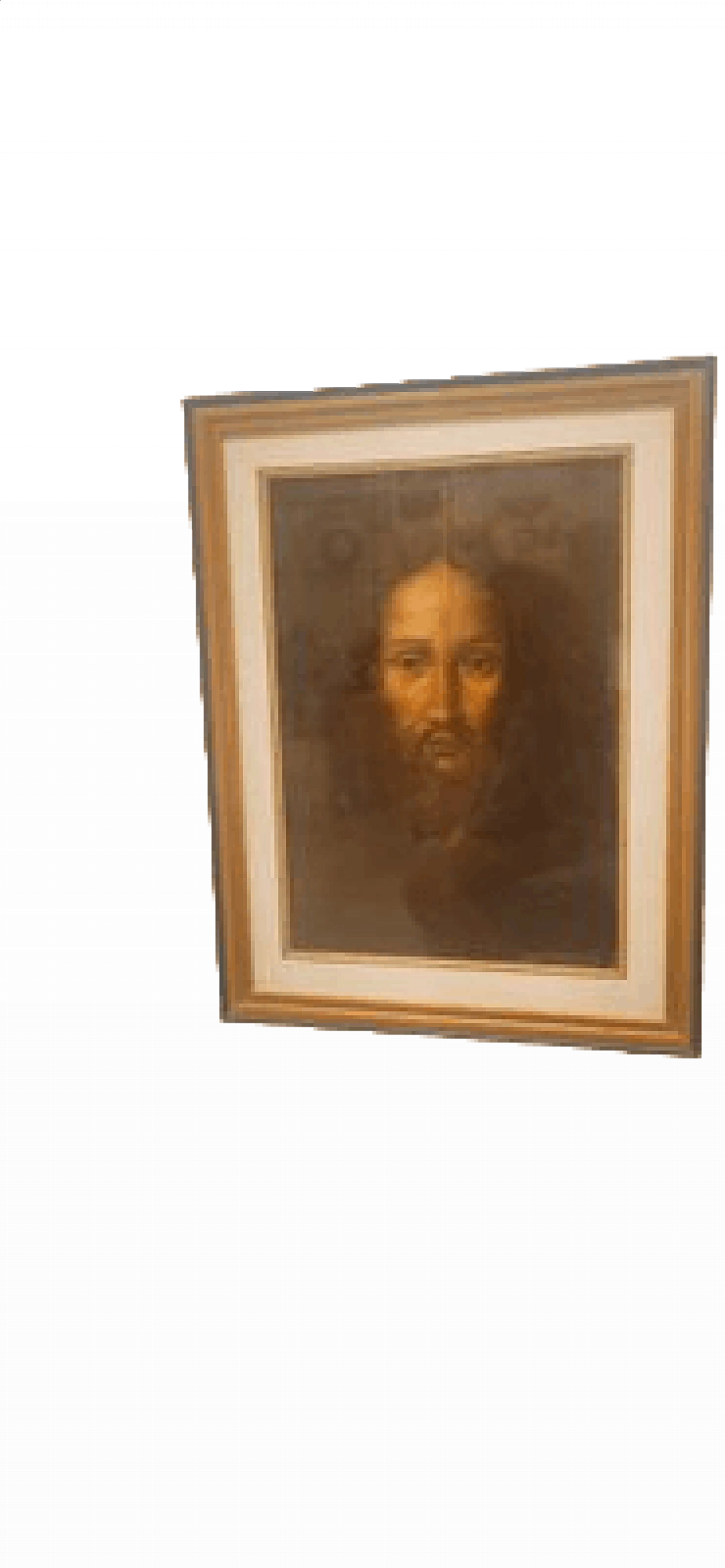 Face of Jesus, oil painting on canvas, 19th century 5