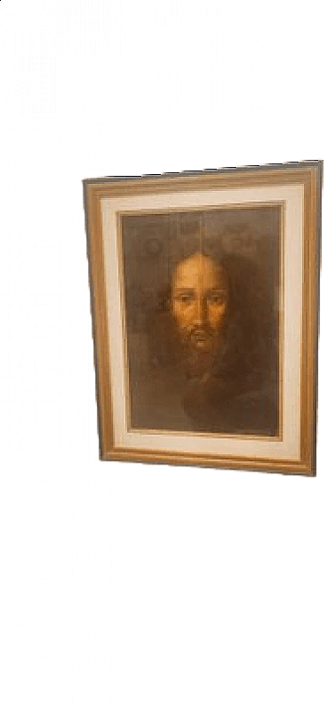 Face of Jesus, oil painting on canvas, 19th century