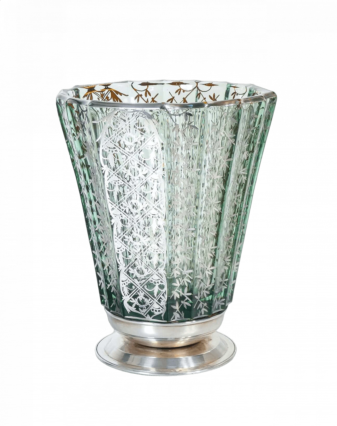 Vaso in vetro soffiato con decorazioni in argento, inizio '900 9