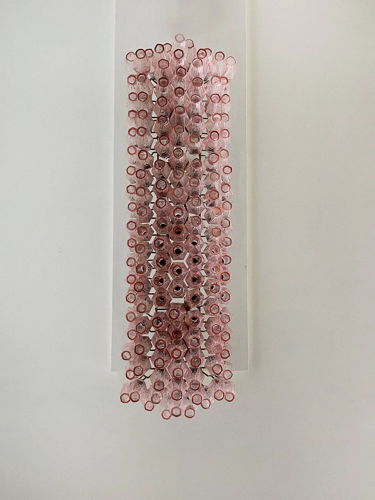 Lampadario Poliedri in vetro di Murano rosa di Carlo Scarpa, anni '90 5