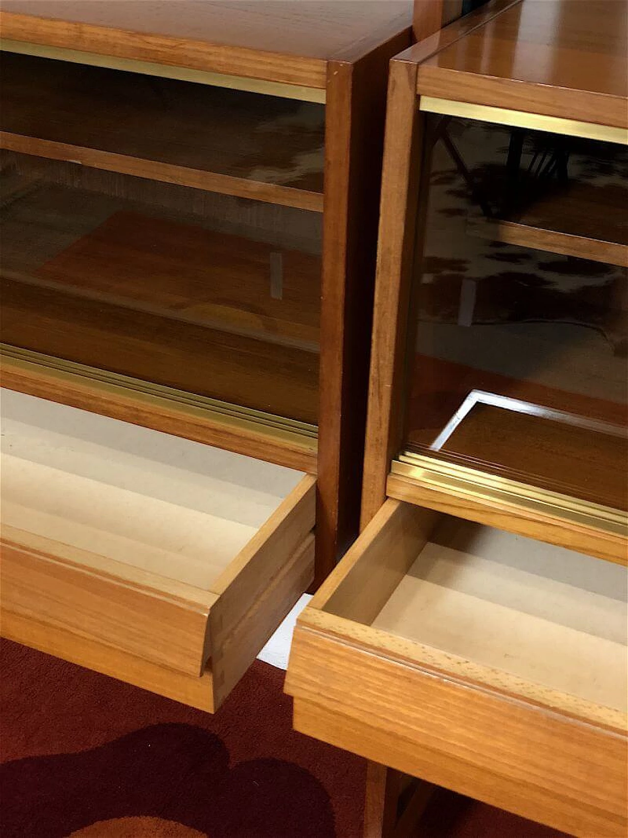 Two-bay teak bookcase with wooden and metal uprights, 1960s 7