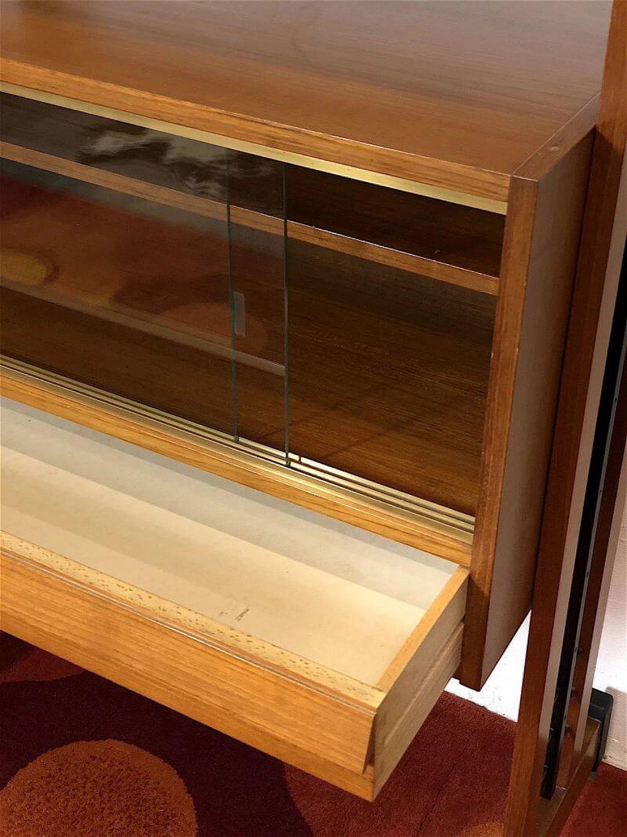 Two-bay teak bookcase with wooden and metal uprights, 1960s 10