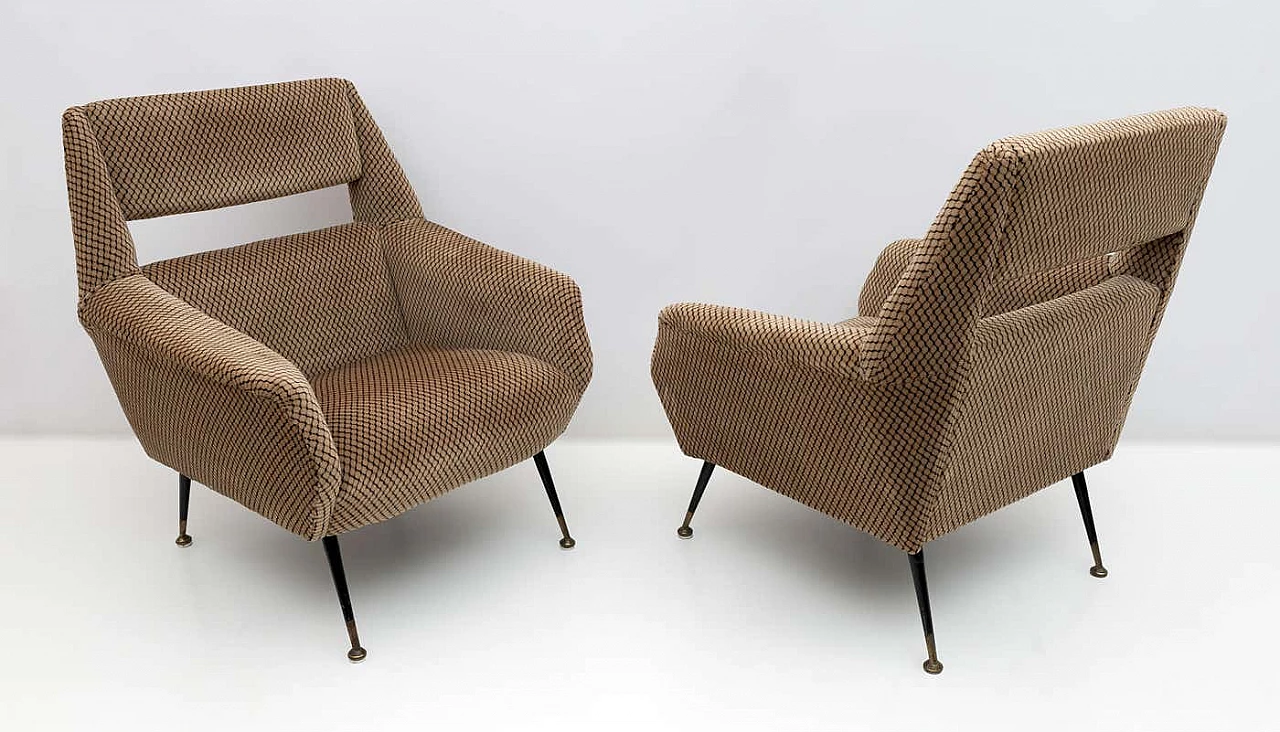 Pair of armchairs by Gigi Radice for Minotti Italia, 1950s 1