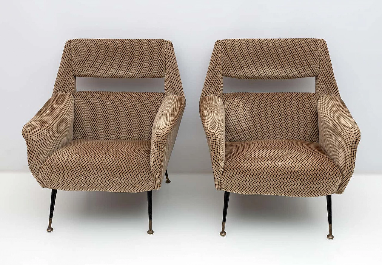 Pair of armchairs by Gigi Radice for Minotti Italia, 1950s 2