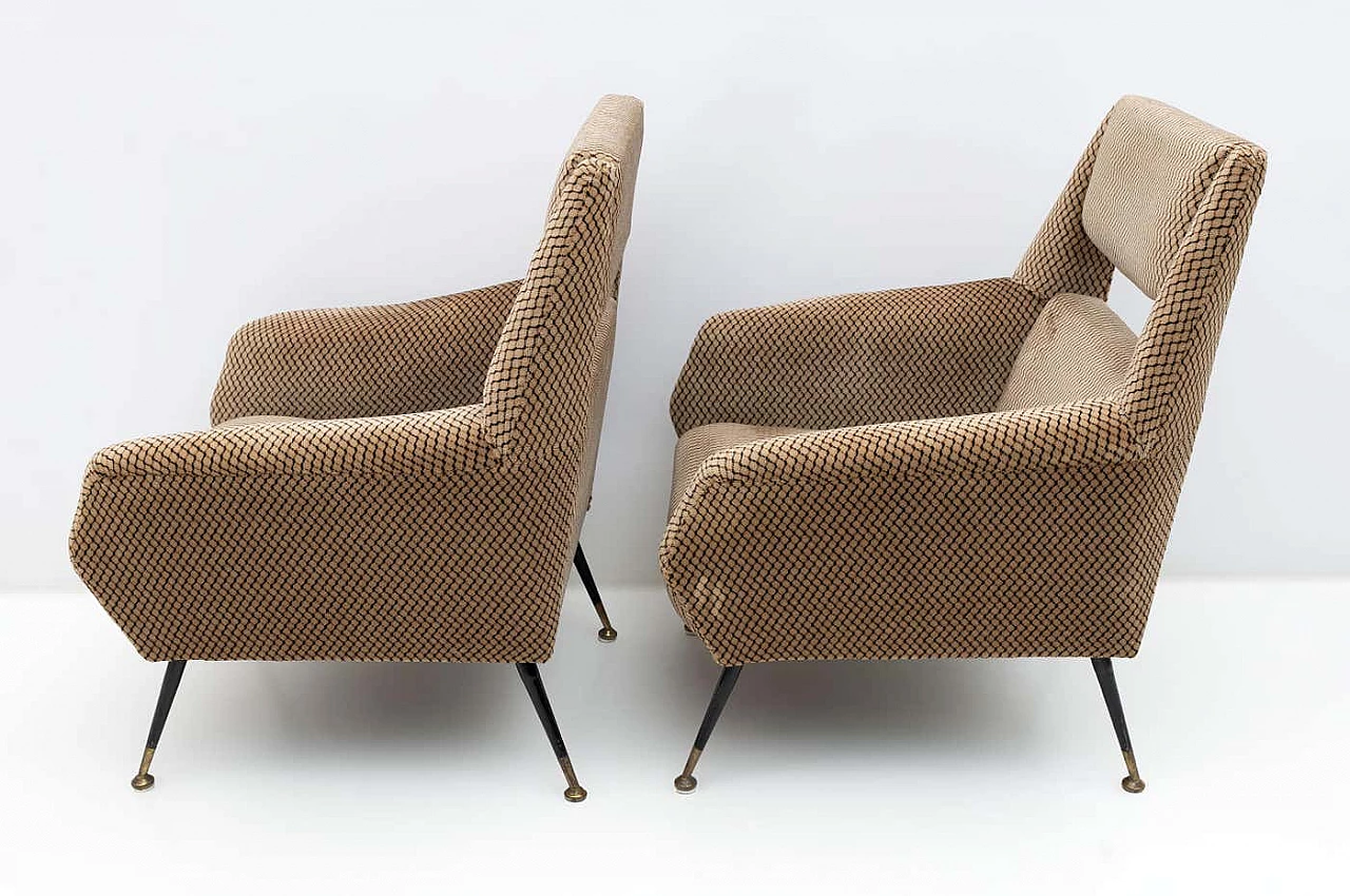 Pair of armchairs by Gigi Radice for Minotti Italia, 1950s 3