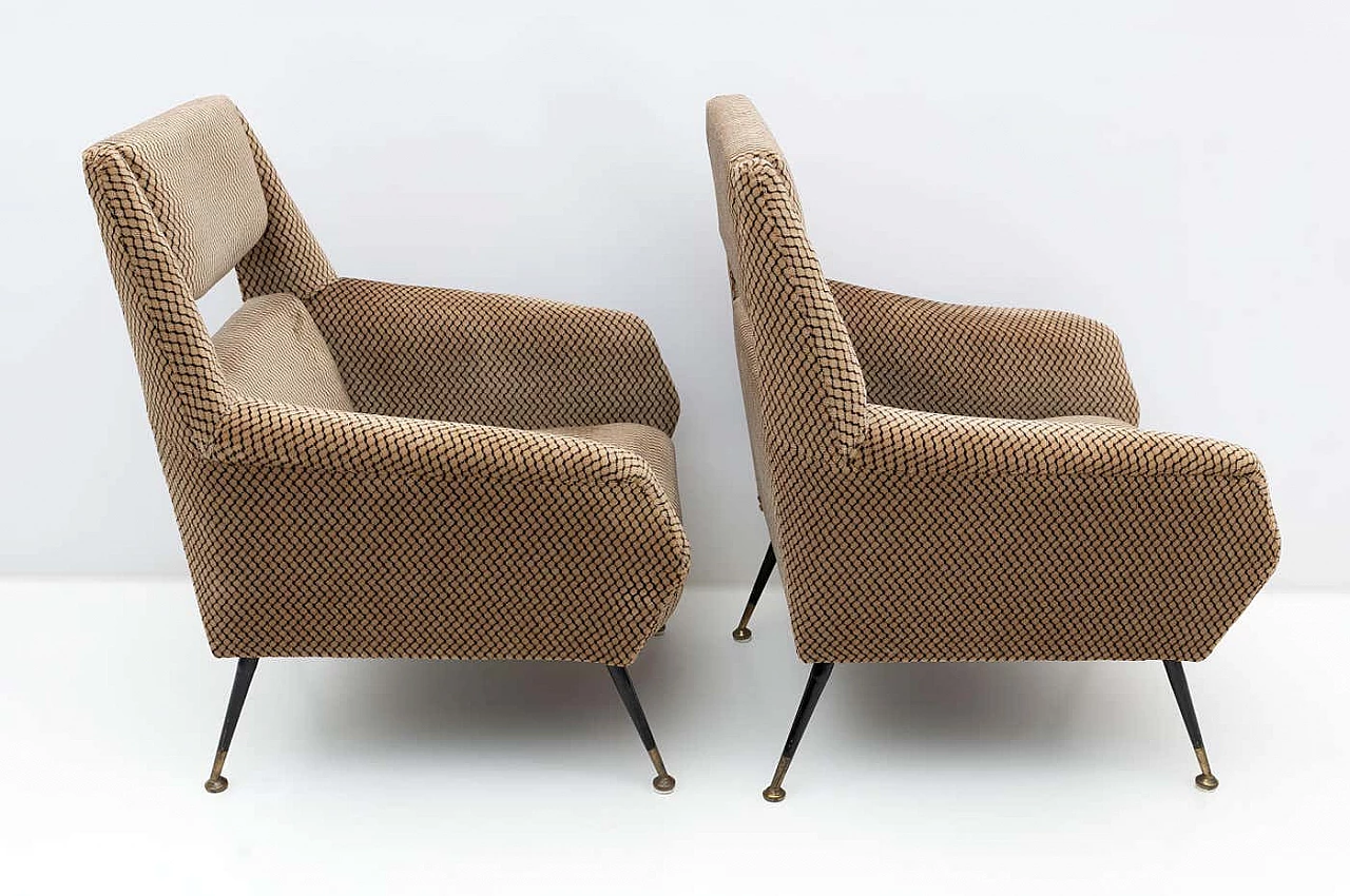 Pair of armchairs by Gigi Radice for Minotti Italia, 1950s 4