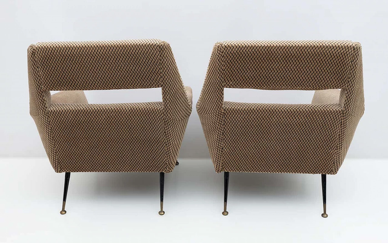 Pair of armchairs by Gigi Radice for Minotti Italia, 1950s 8