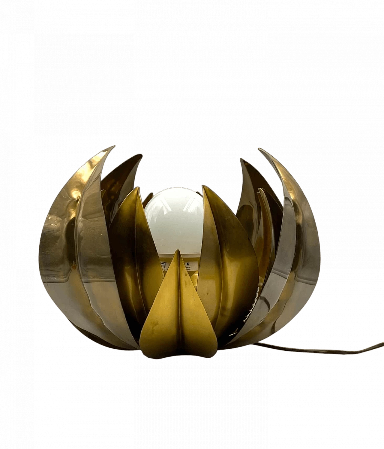 Brass lotus flower lamp attributed to Bottega Gadda, 1970s 25