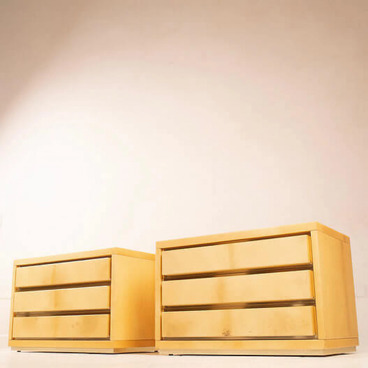 Pair of parchment bedside tables by Aldo Tura for Tura Milano, 1960s 5