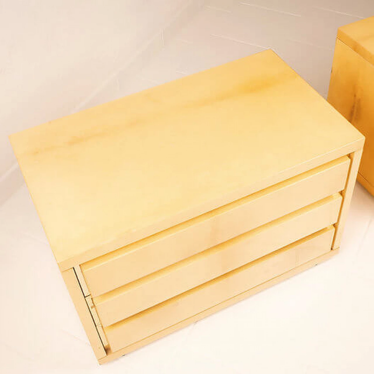 Pair of parchment bedside tables by Aldo Tura for Tura Milano, 1960s 8