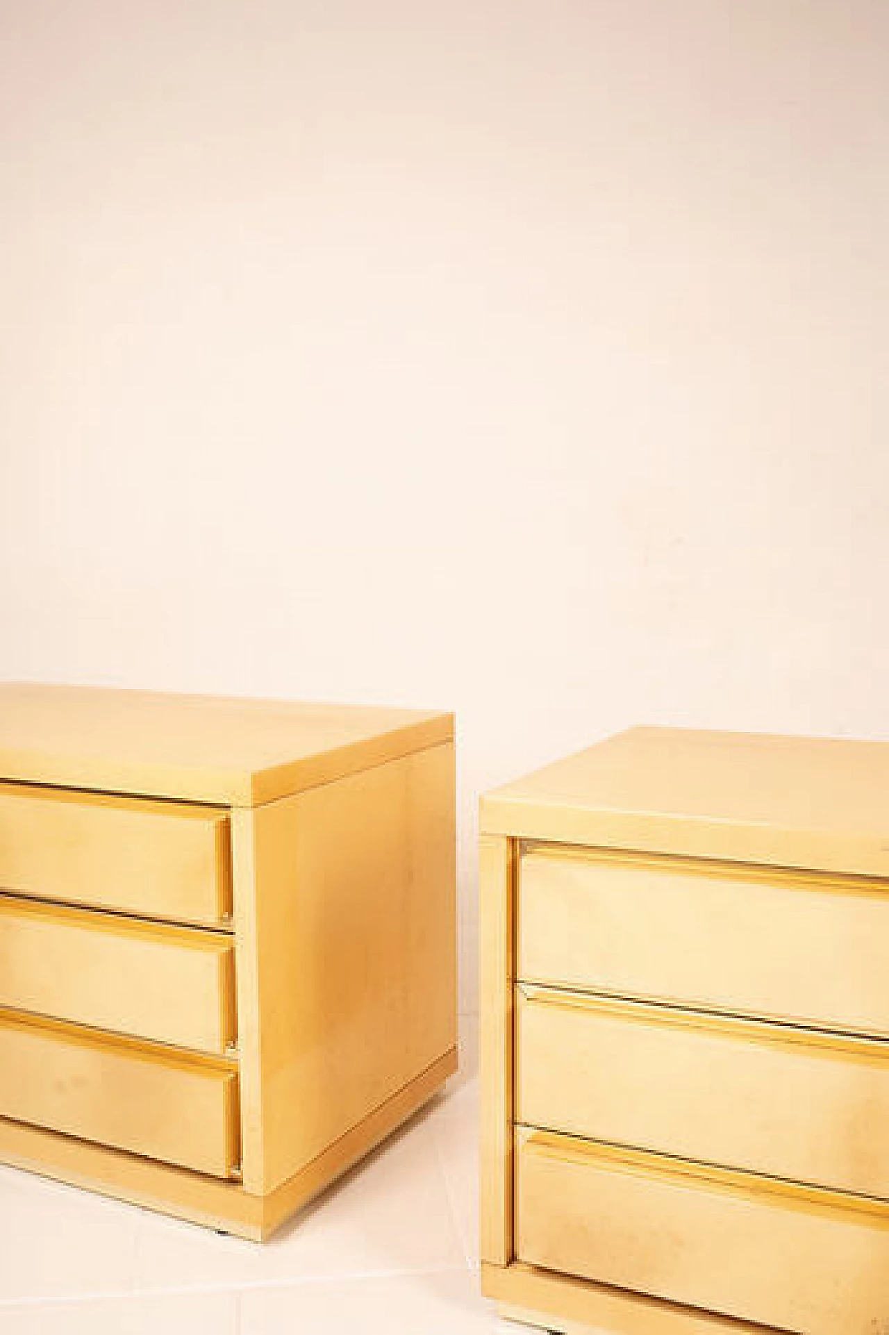 Pair of parchment bedside tables by Aldo Tura for Tura Milano, 1960s 15
