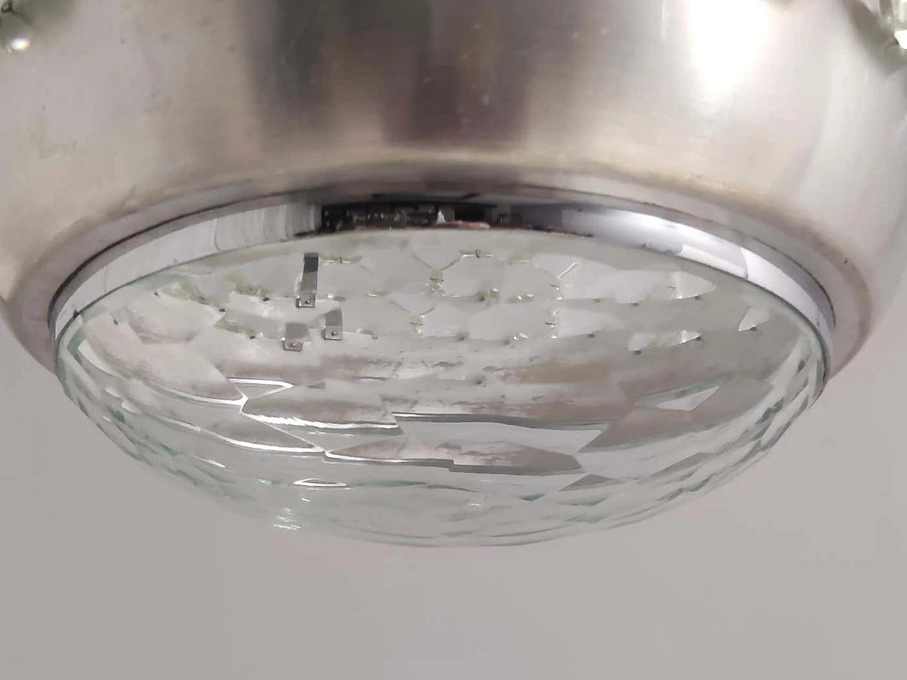 Aluminium, crystal and glass pendant lamp by Pia Guidetti Crippa for Lumi, 1970s 9