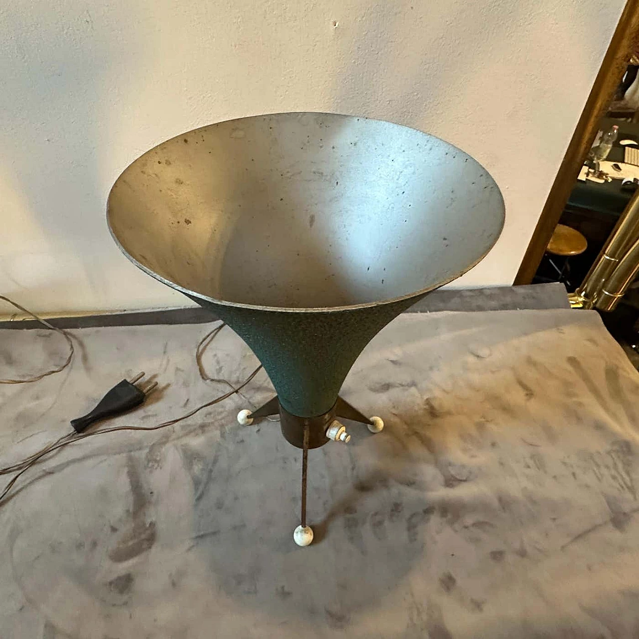Sputnik brass table lamp in Stilnovo style, 1950s 5
