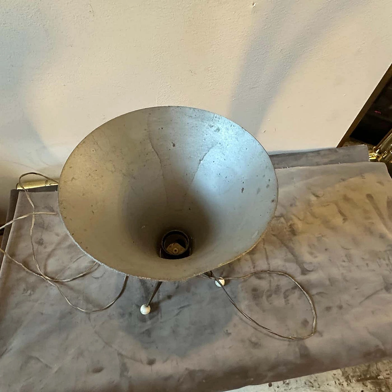 Sputnik brass table lamp in Stilnovo style, 1950s 6