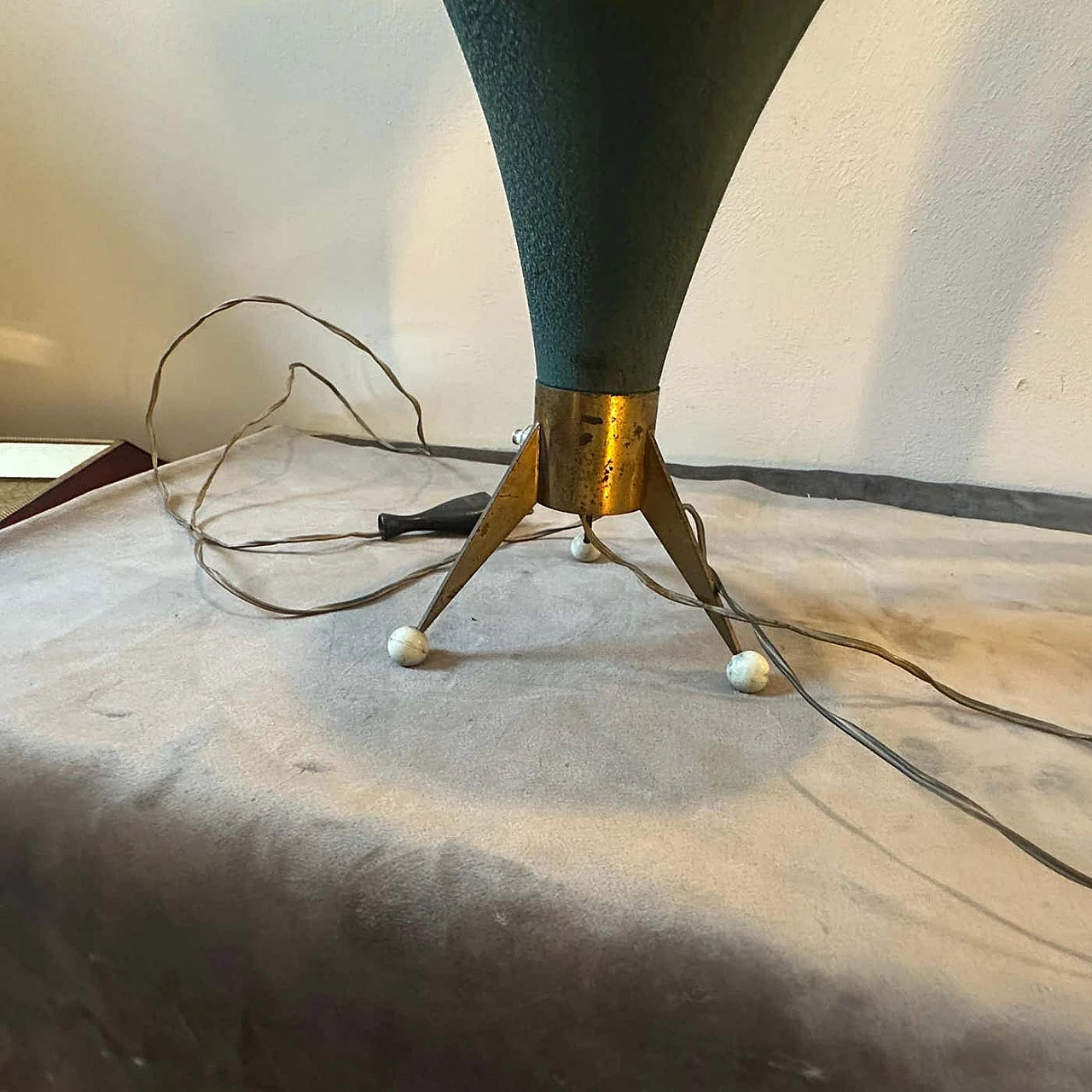 Sputnik brass table lamp in Stilnovo style, 1950s 9