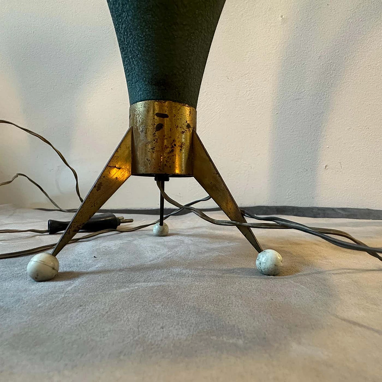 Sputnik brass table lamp in Stilnovo style, 1950s 10