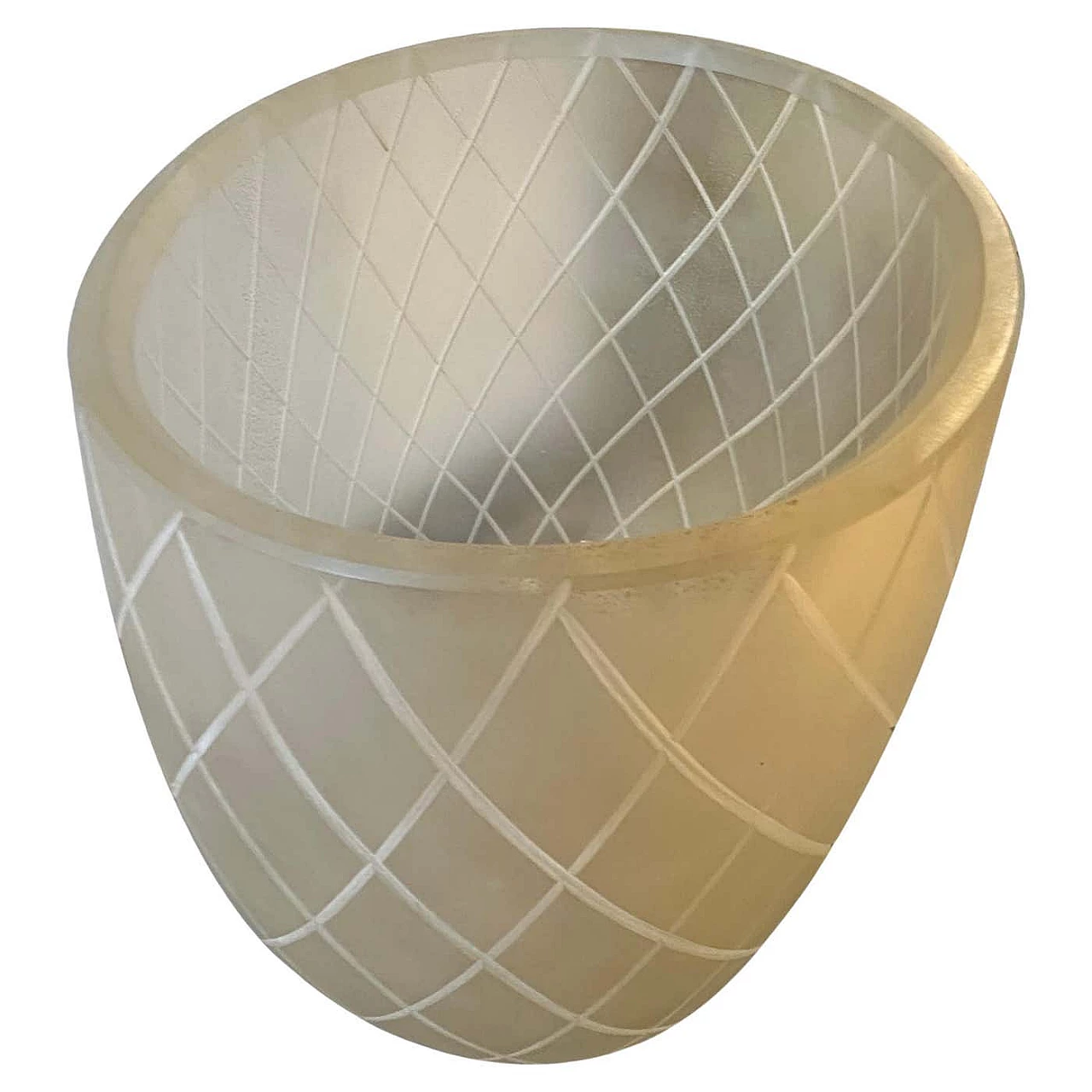 Vaso in vetro di Murano trasparente e oro in stile Barovier, anni '50 1