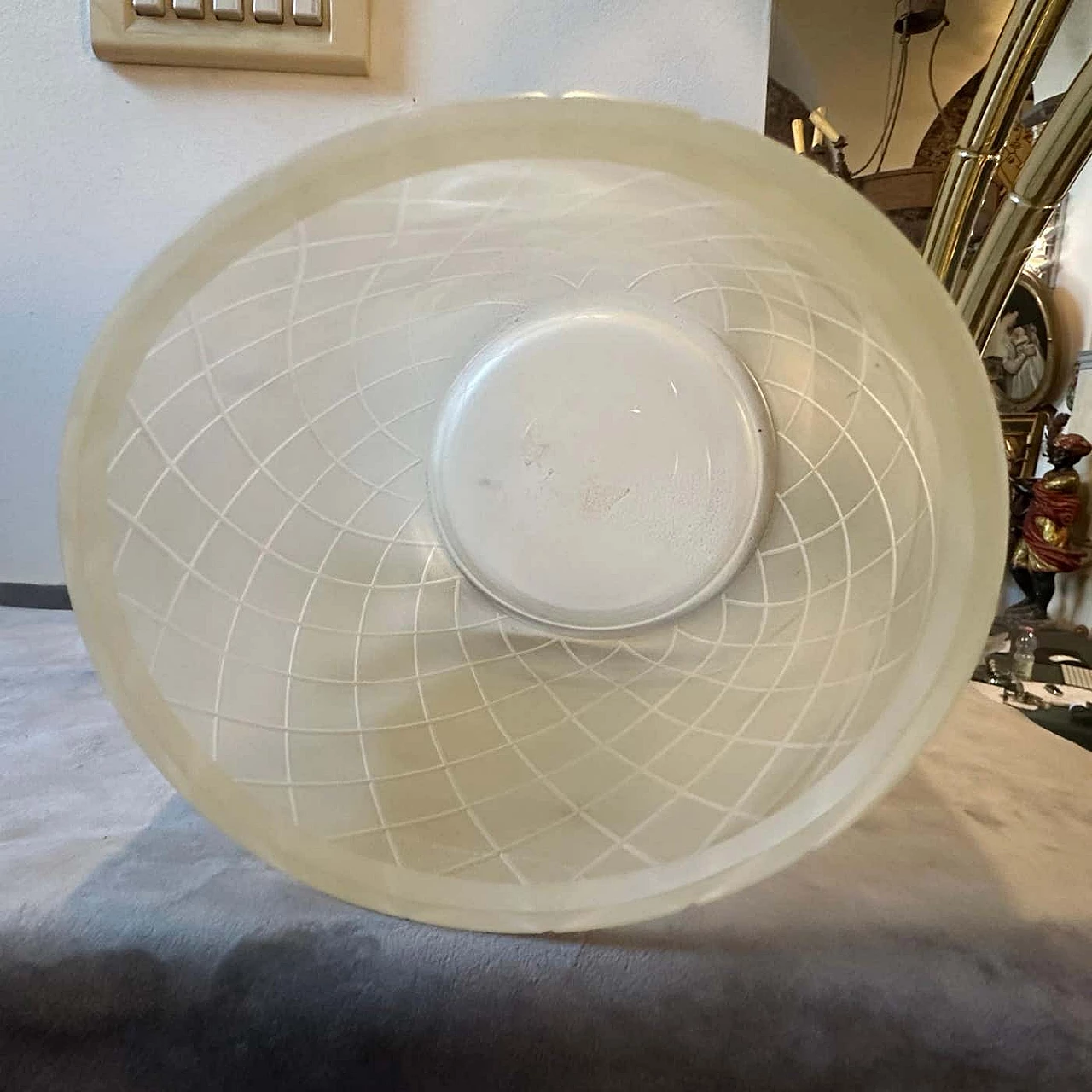 Vaso in vetro di Murano trasparente e oro in stile Barovier, anni '50 3