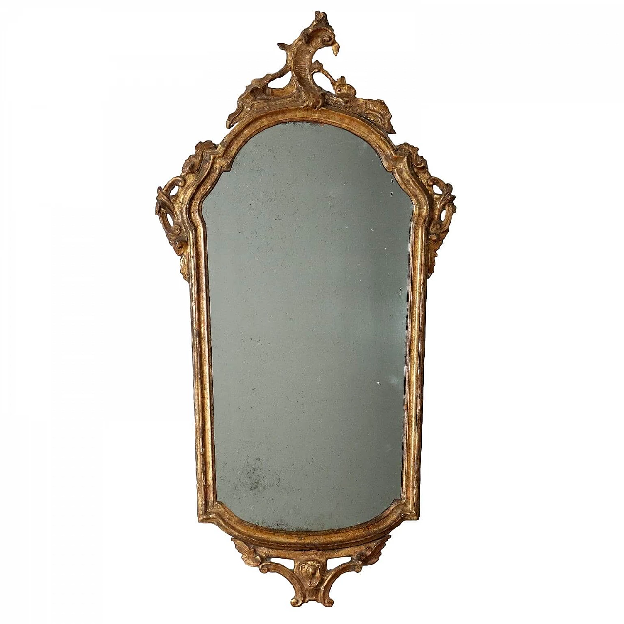 Rococo gilded and carved wood mirror, mid-18th century 1